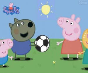 пазл Peppa Свинья игры мяч со своими друзьями